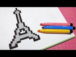 Handmade Pixel Art How To Draw The Eiffel Tower Pixelart Youtube Pixel Art Pixel Drawing Graph Paper Art