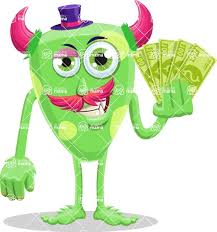 This may, follow the money with george clooney & julia roberts. Cartoon Monster With Horns Character Illustrations Holding Cash Money Graphicmama