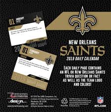 Page 2 this category is for trivia questions and answers related to new orleans saints, as asked by users of funtrivia.com. Sports Outdoors Turner Licensing New Orleans Saints 2019 Box Calendar 19998051446 Office Products
