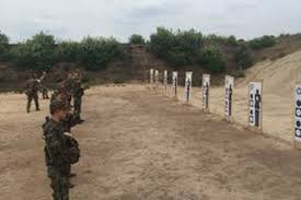 Schietbaantje terrein, ingericht voor het schieten naar een doel bron: Rifle World Police Fire Games 2022 Rotterdam