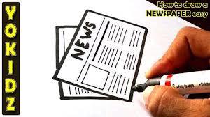 How To Draw A Newspaper Easy Newspaper Drawing Learn To Draw Draw