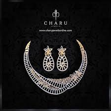 Elsa Of North Diamond Gold Necklace Diamond Necklace Set Gold Jewellery Design Necklaces Gold Necklace Set