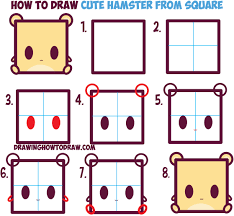 See more ideas about cute drawings, easy drawings, kawaii drawings. How To Draw Cute Kawaii Cartoon Baby Hamster From Squares With Easy Step By Step Drawing Tutorial For Kids How To Draw Step By Step Drawing Tutorials