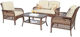 Amazon Com Xizzi Patio Sets Outdoor Patio Furniture All Weather Patio Furniture Pe Ra Contemporary Garden Furniture Outdoor Patio Furniture Porch Furniture