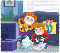 Children Enjoying Themselves Playing Video Games At Home A Saturday Afternoon Cartoon Illustration Children Kid In 2020 Cartoon Illustration Illustration Clip Art