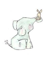 Easy To Draw Elephant Bunny Cute Drawings Elephant Friends Illustration Inspiring Cute Drawings Art Drawings