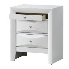 Medford 3 Drawer Bedside Table Furniture Nightstand White Nightstand