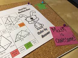 Practice Finding The Surface Area Of Pyramids Triangular Rectangular Prisms With This Fun Coloring Act Surface Area Activities Color Activities Surface Area