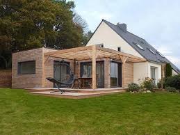 Extension De Plein Pied En Toit Terrasse 50 M2 Sur Maison Recente Traditionnelle Avec Terrain 2500 M House Extensions House Extension Design Building Extension