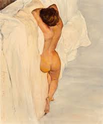 Amazon.com: Jean-Paul Jacques Favre de Thierrens 24"x29" Art Print Poster  European Art - Sleeping Nude : Hogar y Cocina