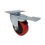 4 in. Red Polyurethane And Steel Swivel Plate Caster With Locking Brake And 250 Lbs. Load Rating from www.homedepot.com