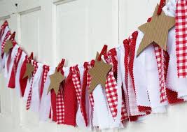 Gingham Banner Picnic Garland Red And White Bbq Rustic Happy Birthday Barn Wedding Decoration Spring Summer Star Heart Table Banner Bunting Guirnalda De Tela Decoracion Navidad Guirnaldas De Navidad