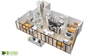 3d Residential Virtual Floor Plan Design Apartment Floor Plans Two Bedroom House Apartment Layout