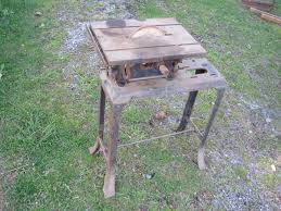 Vintage Small Table Saw On Original Cast Iron Stand Converted To A Disc Sander Small Table Saw Cast Iron Iron