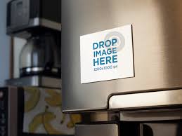 Download Placeit Fridge Magnet Mockup With A Coffee Machine And Bananas Print In The Back