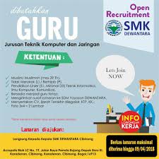 Active english is a must, both verbal and written. Lowongan Guru Bulan Februari Maret 2018 Update 14 Maret 2018 Lowongan Kerja Dan Rekrutmen Bulan Mei 2021