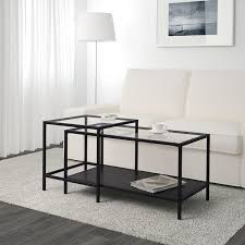 Furniture modernize your living room with ikea hemnes coffee table. Vittsjo Nesting Tables Set Of 2 Black Brown Glass 35 3 8x19 5 8 Ikea