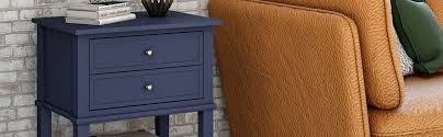 Franklin wooden bedside table in black with 2 drawers. Amazon Com Ameriwood Home Franklin 2 Drawers Soft White Accent Table Furniture Decor