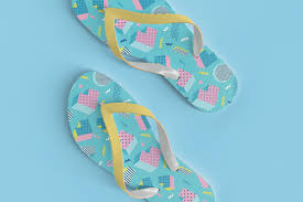 Beach Slippers Mock Up Beach Slippers Luxury Brand Logo Layers Design