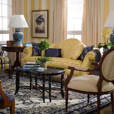 Cheapest prices on french country roosters kitchen curtain tiers, valances. Yellow Striped Wallpaper Is A Great Classic European Style Touch To This Gorgeous Living Room Home Decor Room Decor Living Room Decor