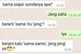 Apr 11, 2017 · contoh percakapan bahasa batak toba degan artinya, untuk pacar dan juga orangtua, bagi yang ingin belajar bahasa batak, tentunya harus tahu dong kosa kata bahasa batak itu sebanyak mungkin. 10 Momen Dapat Chat Bahasa Sunda Ini Bikin Salah Paham