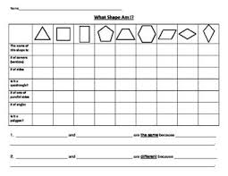 2d Shape Attribute Chart Worksheet 2nd Grade Worksheets Shapes Worksheets 2d Shapes