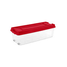Sterilite 50 9 Gallon Tree Plastic Storage Box Red Walmart Com In 2021 Tree Box Sterilite Holiday Organization