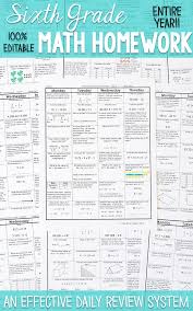 6th Grade Math Spiral Review 6th Grade Math Review Homework Quiz Bundle Math Homework Sixth Grade Math Math Review