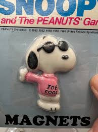 Vintage Peanuts Snoopy Cool Joe Refrigerator Magnet Mint in Pack.