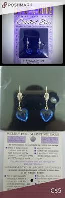 Many reviewers with sensitive ears and nickel allergies report that these cute moon and star stud earrings don't irritate their skin at all. Biocare Blue Heart Earrings For Sensitive Ears Heart Drop Earrings Blue Heart Square Earrings Studs