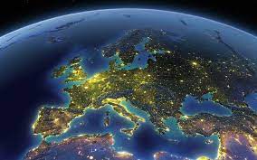 download wallpapers europe eurasia continent view from space earth planet europe from space besthqwallpapers com earth from space earth atmosphere earth