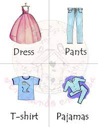 Imprimible Tarjetas De Prendas Y Ropa En Ingles Tarjetas Ropa Imprimible