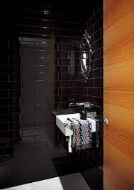 Bold Choices Dramatize Penthouse Apartment Brick Tiles Bathroom Bathroom Design Modern Bathroom