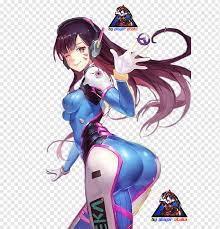 Overwatch Anime D.Va Mangaka, singer game, purple, black Hair, fictional  Character png | PNGWing
