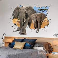All horizontal vertical square panoramic. 3d Decals Of Animals Bursting Through The Wall