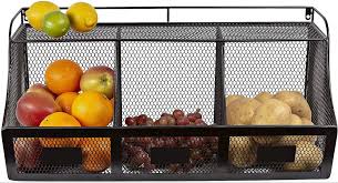 Kyrosss Panier De Rangement En Metal A Suspendre Pour Cuisine Fruits Legumes Salle De Bain Parfum Garage Jard Cuisine Rangement Suspendu Panier Rangement
