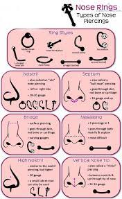 Types Of Nose Piercing And Rings Nose Piercing Different Types Of Piercings Piercing Chart