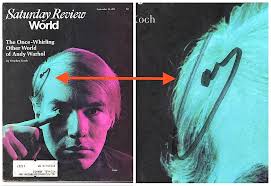 SIGNED by ANDY WARHOL Saturday Review World Magazine September 25, 1973  Framed Cover C O A Included O O A K Rare & Collectible