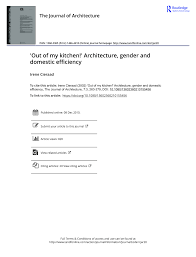 Maybe you would like to learn more about one of these? Pdf Out Of My Kitchen Architecture Gender And Domestic Efficiency