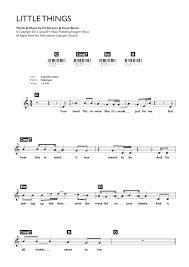 Little Things Sheet Music One Direction Piano Chords Lyrics