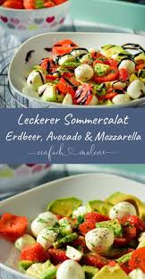 Schneller Erdbeer Avocado Salat Mit Balsamico Creme In 2020 Salat Mit Erdbeeren Avocado Salat Leckere Salate