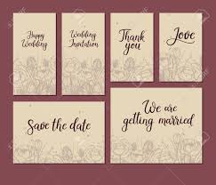 First anniversary (paper is the traditional gift). Set Of Modern Calligraphy Wedding Cards Vector Illustration Royalty Free Cliparts Vectors And Stock Illustration Image 74241924