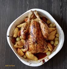 Du Poulet Roti Au Fruits D Automne Pommes Poires Noisettes Raisin Le Tout Laque Dans Une Sublime Sauce Au Mie Poulet Roti Sauce Poulet Roti Plat Principal