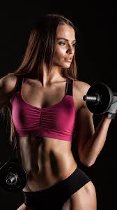 Gym wallpaper fitness women hd wallpapers backgrounds. Fitness Girl Female Dumbbell Sportswear Workout Black Background 1080x1920 Iphone 8 7 6 6s Plus Wallpaper Background Picture Image
