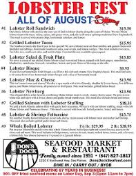 Reviews for don's dock seafood market. Lobster Fest August 2018 Specials Picture Of Don S Dock Seafood Des Plaines Tripadvisor