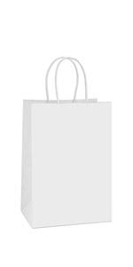 Este material reciclado permite una impresión en serigrafía de calidad y acabados muy llamativos. Amazon Com Bolsas De Papel Kraft Bagdream 50 Unidades De 5 25 X 3 75 X 8 Pulgadas Pequenas Bolsas De Regalo De Papel Con Asas A Granel Bolsas De Fiesta Bolsas De Papel Bolsas