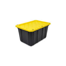 Get deals on mulch, soil, power equipment, and more. Hdx 102l Strong Box Tote In Black Yellow The Home Depot Canada