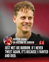 Kristen Saban beaming with joy after meeting Joe Burrow! 😄✨ #CincyPride  #burrow #joeburrow #nfl #quarterbacks #cincinnatibengals