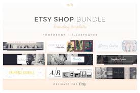 Download Etsy Shop Bundle Web Elements Branding Templates Come Complete With Text And Images But You Can Fully Customise Each Design T Etsy Banner Etsy Shop Etsy PSD Mockup Templates
