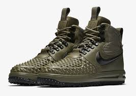 Release Date Nike Lunar Force 1 Duckboot Medium Olive Kicksonfire Com Nike Lunar Force Duck Boots Nike Boots